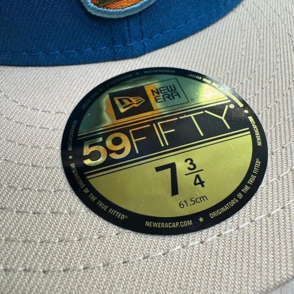 NEW Chicago Bulls New Era 59Fifty Fitted Hat Cap Colorpack Blue Cream Sz 7 3/4